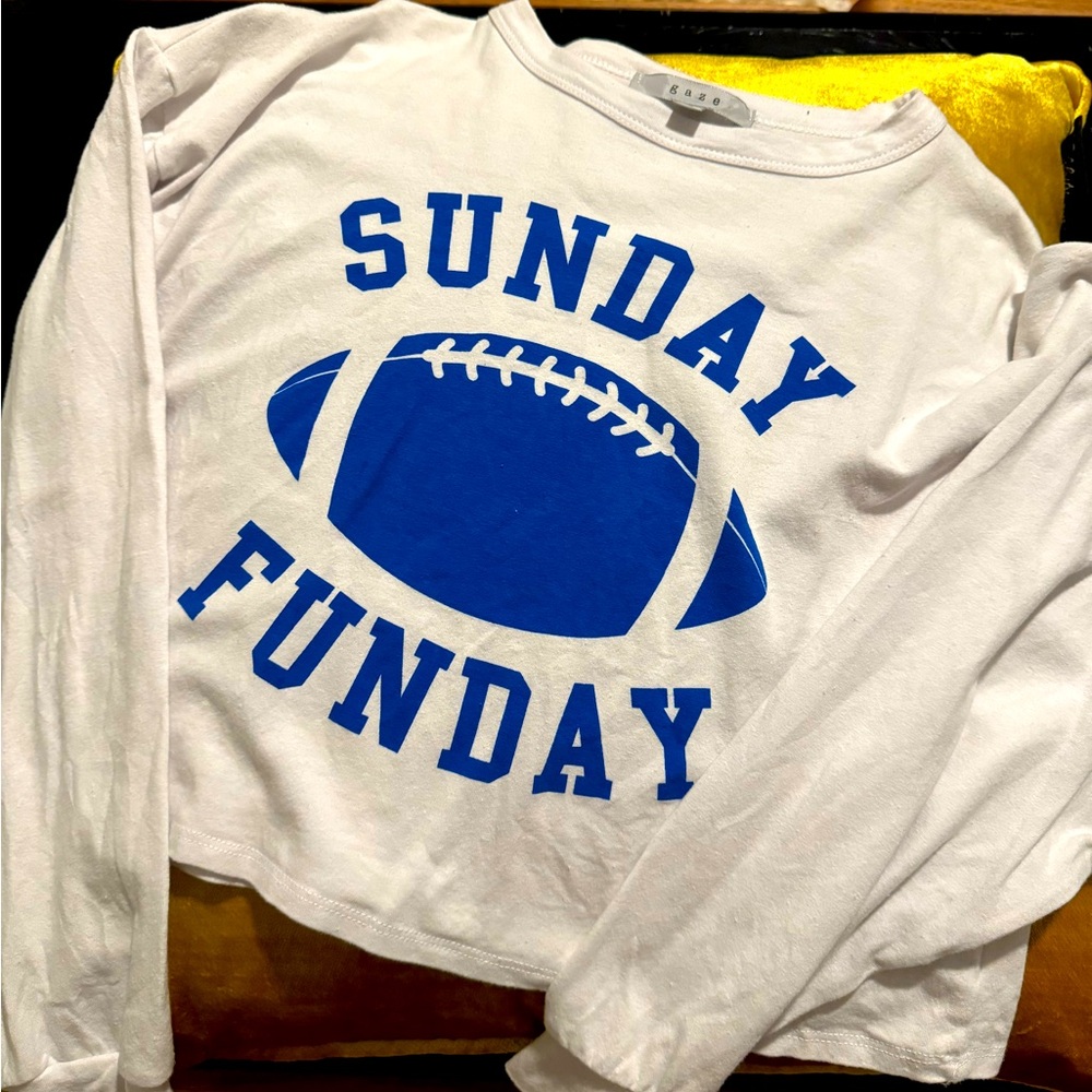 Sunday Funday Gray Crop Top Sweater Size: XS